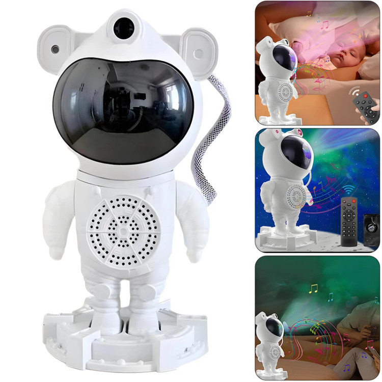 چراغ خواب پروژکتور کهکشانی فضانورد اسپیکردار بلوتوثی مدل Galaxy Projector