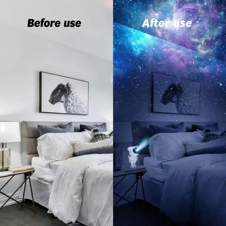 چراغ خواب پروژکتور کهکشانی فضانورد اسپیکردار بلوتوثی مدل Galaxy Projector