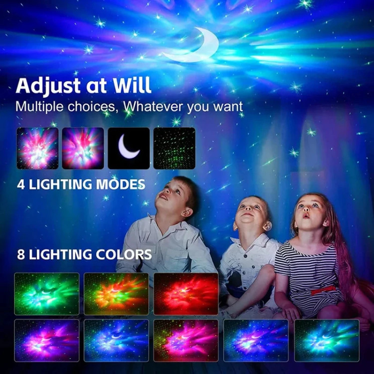 چراغ خواب پروژکتور کهکشانی فضانورد اسپیکردار بلوتوثی مدل Galaxy Projector