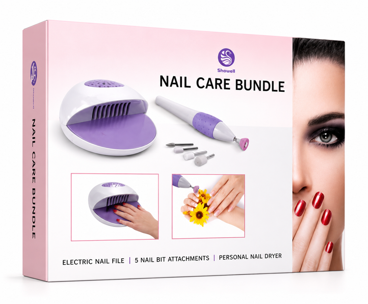 ست مانیکور و پدیکور شاول مدل Nail Care Bundle به همراه لاک خشککن فندار و سوهان برقی ناخن