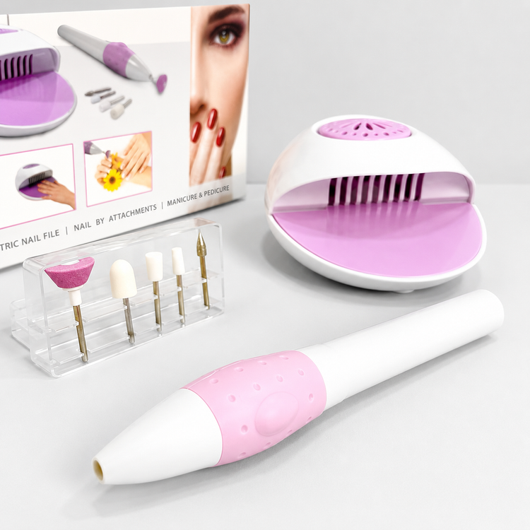 ست مانیکور و پدیکور شاول مدل Nail Care Bundle به همراه لاک خشککن فندار و سوهان برقی ناخن