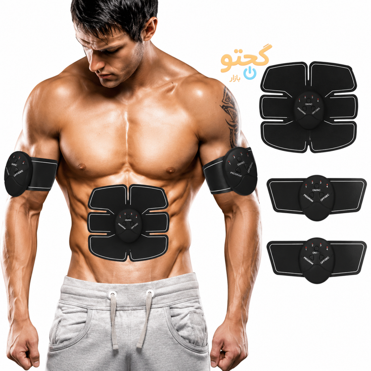 دستگاه عضلهساز، چربیسوز و محرک عضلات EMS مدل Mobile-Gym مجموعه 3 عددی (پد شکم و بازو)