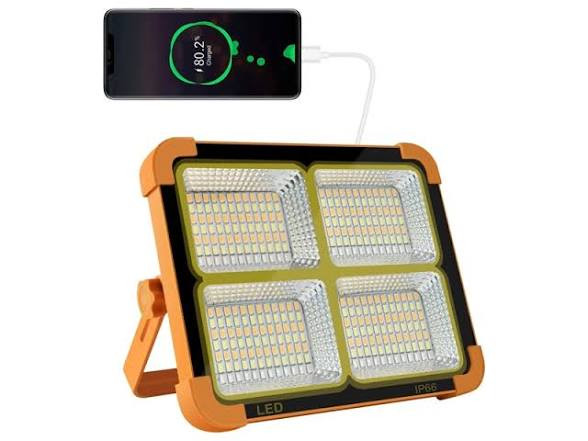 پروژکتور سولار شارژی Suny Lite مدل ۴ باتری 12000mAh پاوربانکدار IP66 | کمپینگ و خورشیدی