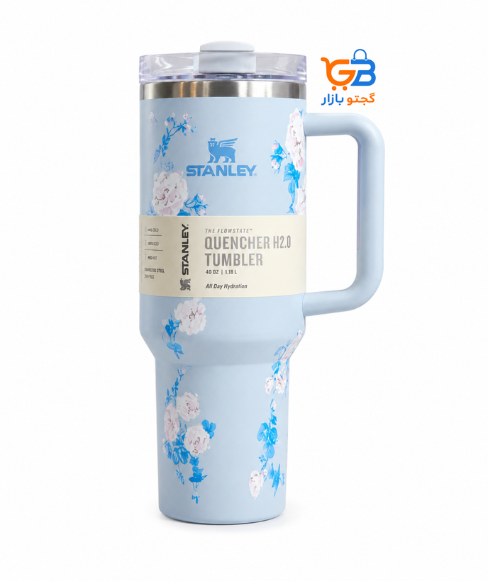 تراول ماگ استنلی گلدار ۴۰oz مدل Quencher H2.0 | طرح پاستلی خاص