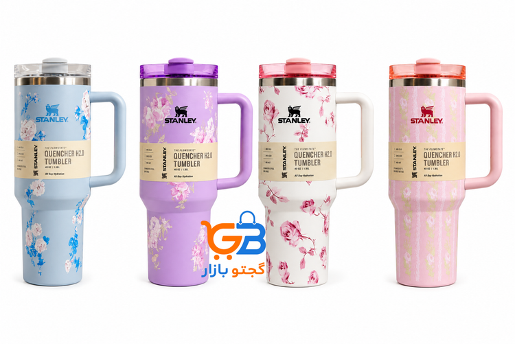 تراول ماگ استنلی گلدار ۴۰oz مدل Quencher H2.0 | طرح پاستلی خاص