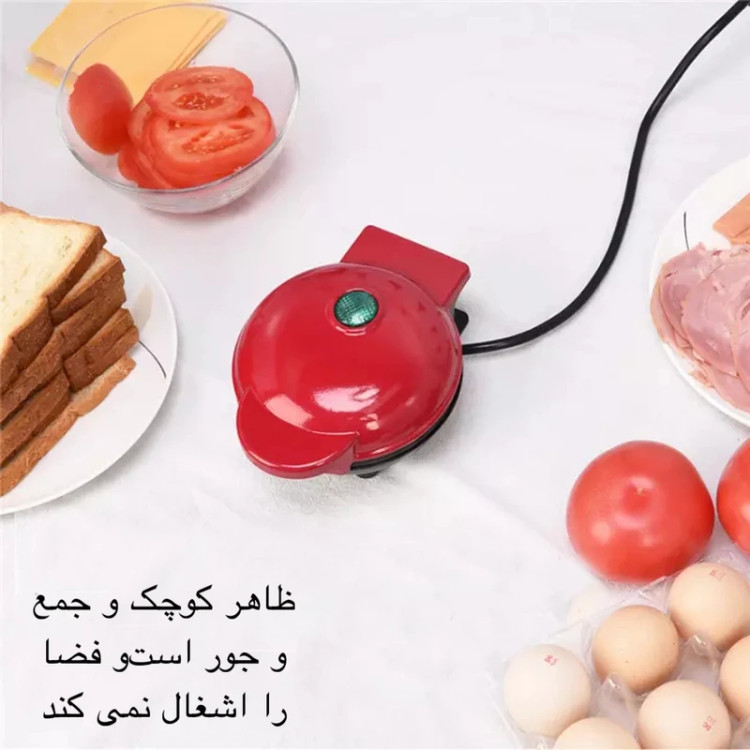 مینی وافل ساز برقی خانگی تک نفره مدل W-603 توان 350 وات