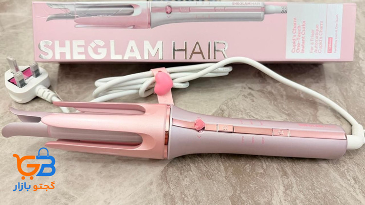 کرلی و فرکننده مو اتوماتیک چرخشی شیگلم اصل SHEGLAM صورتی قلبی مدل Cupid’s Charm One-Touch Instant Curler | سایز 19، 25 و 32 میلیمتر
