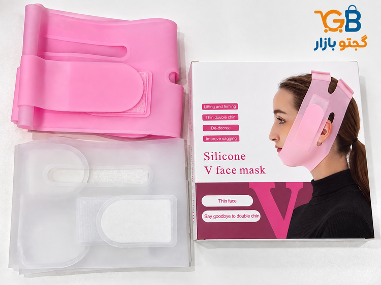 گن لیفت صورت و غبغب سیلیکونی مدل Silicone V Face Mask | فرمدهنده فک و چانه قابل تنظیم