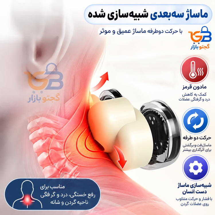 ماساژور گردن و شانه U شکل شارژی بلوآیدیا مدل BLD-118 با مادون قرمز