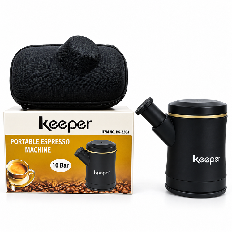 مینی اسپرسوساز دستی مسافرتی Keeper مدل HS-8203 | فشار ۱۰ بار + کیف حمل