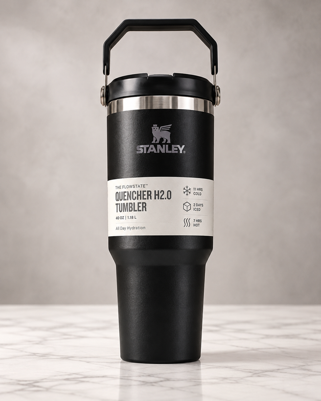 تراول ماگ استنلی دستهدار (دسته از بالا) Quencher H2.0 ظرفیت ۸۸۰ میل (۸۸۷ میلیلیتر) 30oz | ماگ استیل دوجداره وکیوم