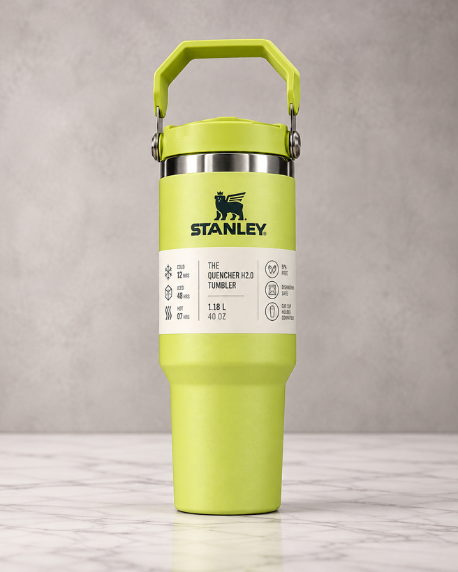 تراول ماگ استنلی دستهدار (دسته از بالا) Quencher H2.0 ظرفیت ۸۸۰ میل (۸۸۷ میلیلیتر) 30oz | ماگ استیل دوجداره وکیوم