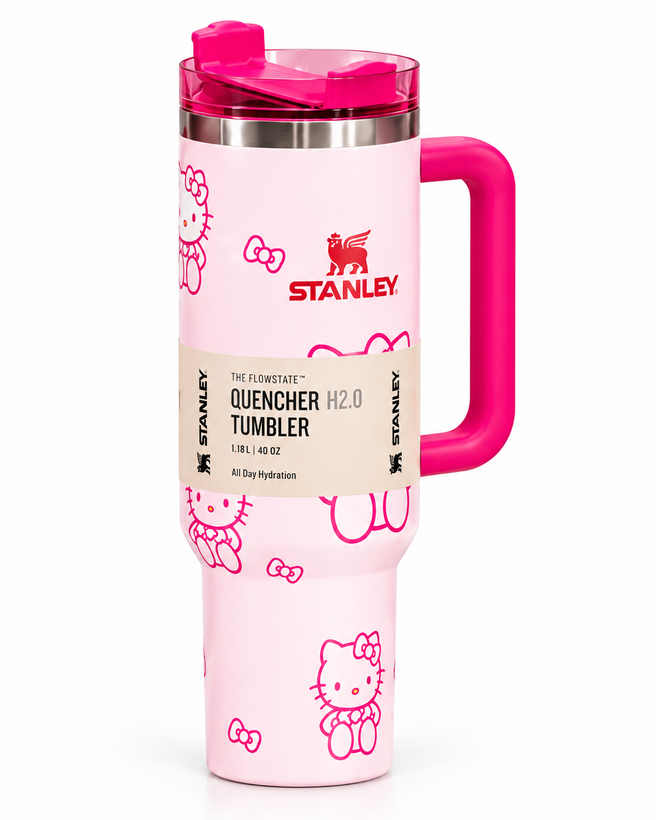 تراول ماگ استنلی طرح هلو کیتی 1.18 لیتری | Stanley Quencher H2.0