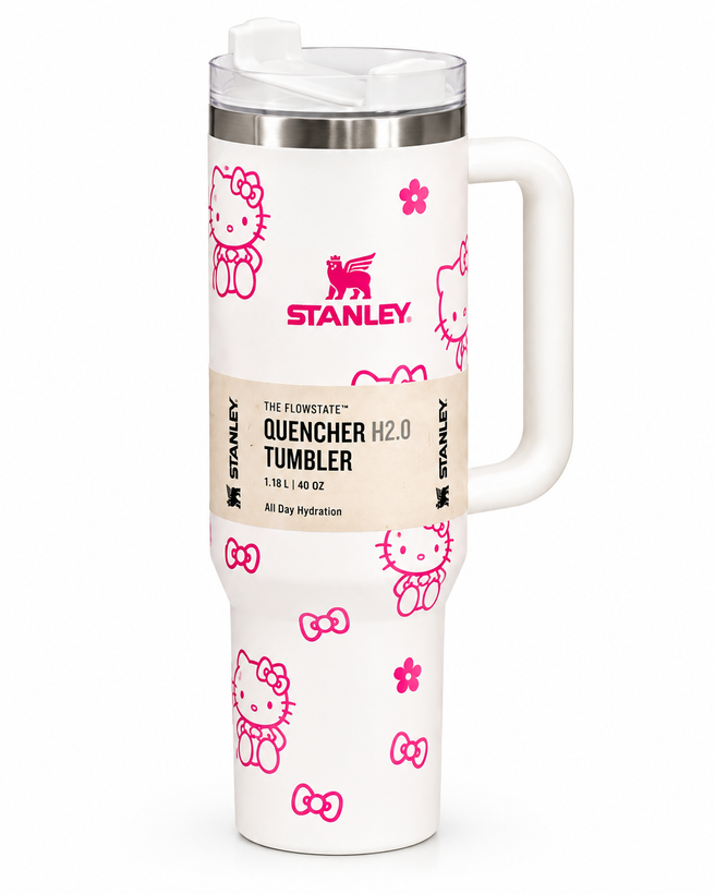 تراول ماگ استنلی طرح هلو کیتی 1.18 لیتری | Stanley Quencher H2.0