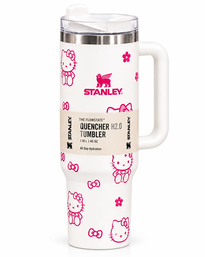 تراول ماگ استنلی طرح هلو کیتی 1.18 لیتری | Stanley Quencher H2.0