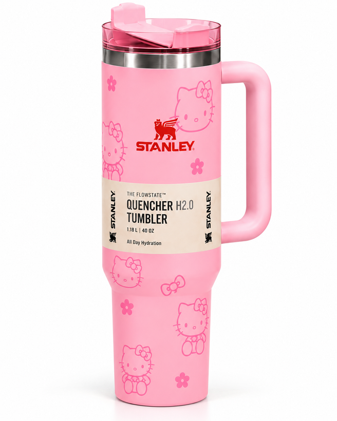 تراول ماگ استنلی طرح هلو کیتی 1.18 لیتری | Stanley Quencher H2.0